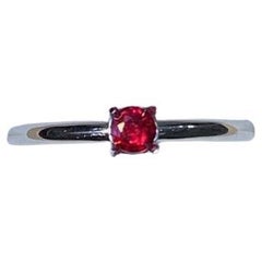 Bague de fiançailles solitaire Burma 0,15ct Ruby en platine