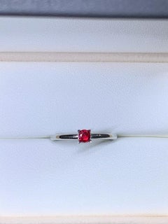 0.15ct Ruby Burma Solitaire Engagement Ring In Platinum