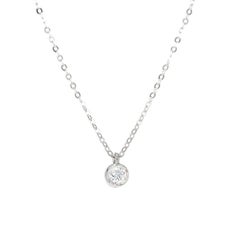 0.15ct Solitaire Diamond Bezel Necklace