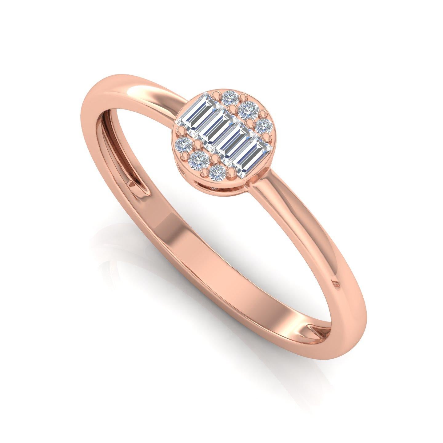 in vendita:  0,15cts SI Clarity HI Color Baguette Diamond Promise Ring Oro rosa 18 carati 2