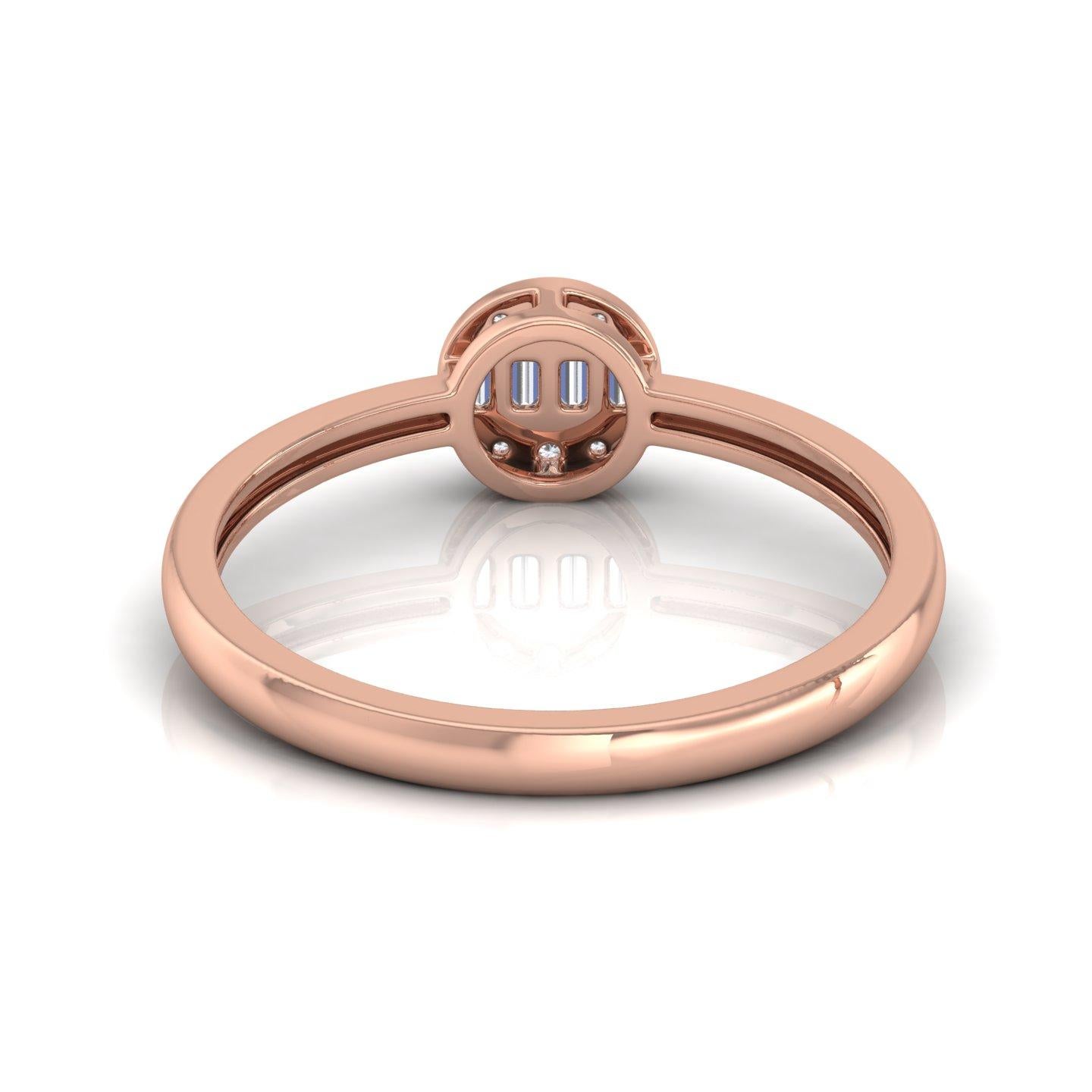 in vendita:  0,15cts SI Clarity HI Color Baguette Diamond Promise Ring Oro rosa 18 carati 3