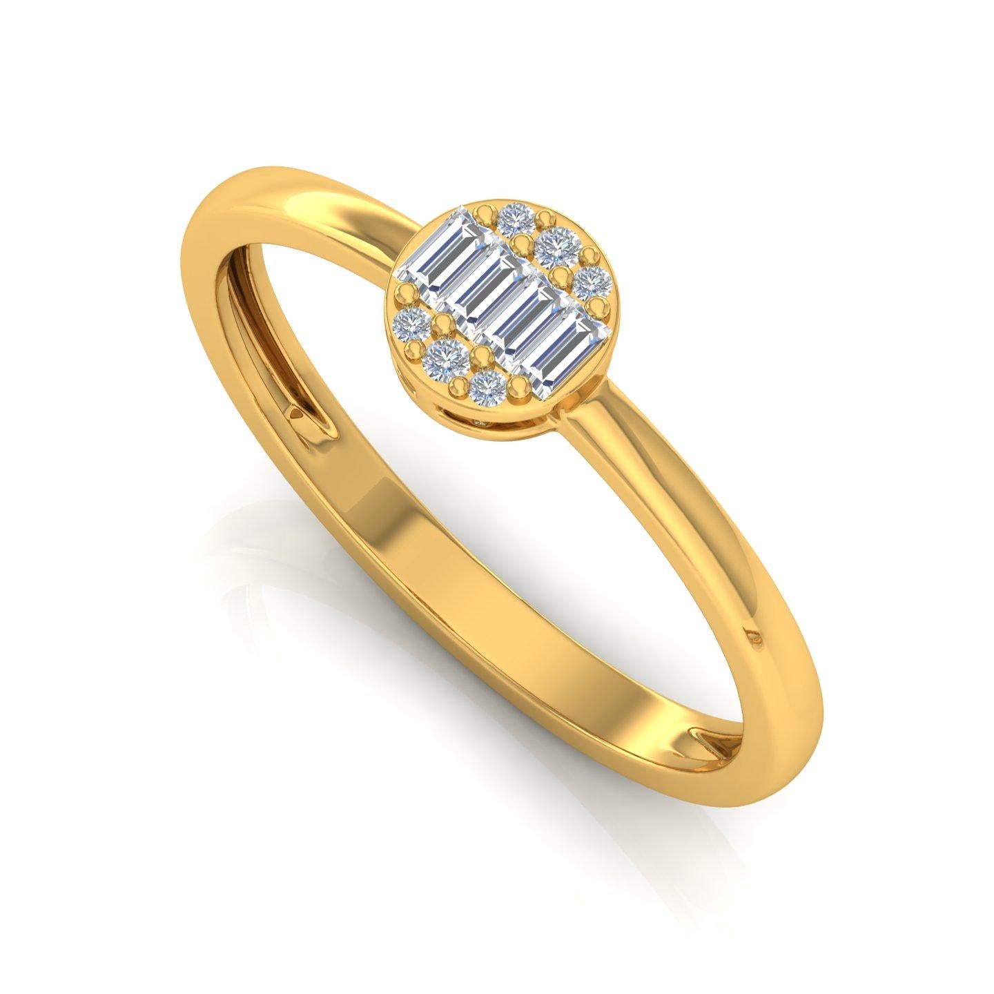 in vendita:  0,15cts SI Clarity HI Color Baguette Diamond Promise Ring Oro giallo 18 carati 2