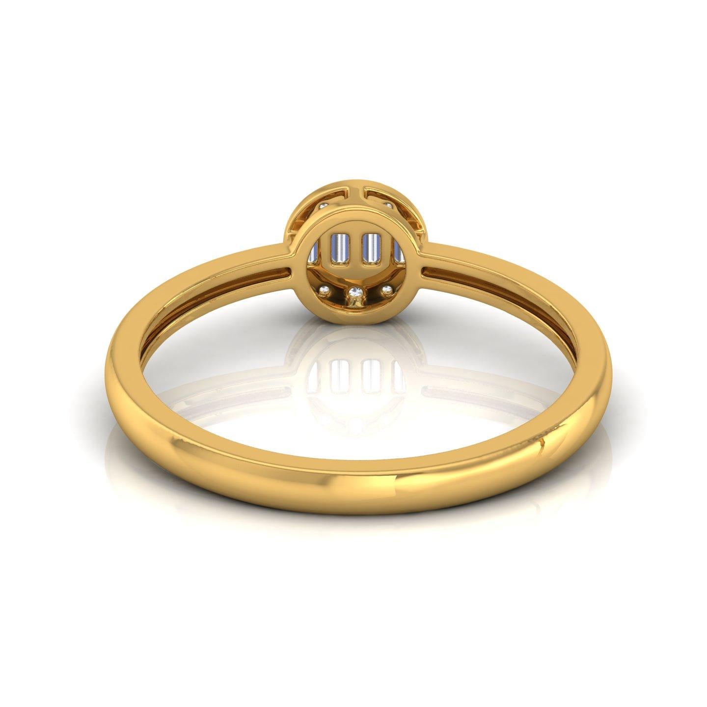 in vendita:  0,15cts SI Clarity HI Color Baguette Diamond Promise Ring Oro giallo 18 carati 3