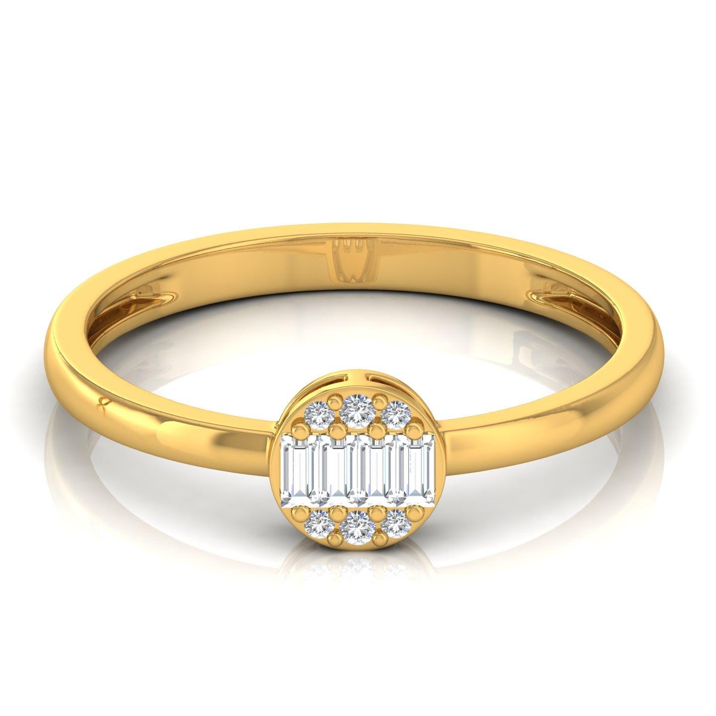 in vendita:  0,15cts SI Clarity HI Color Baguette Diamond Promise Ring Oro giallo 18 carati 5