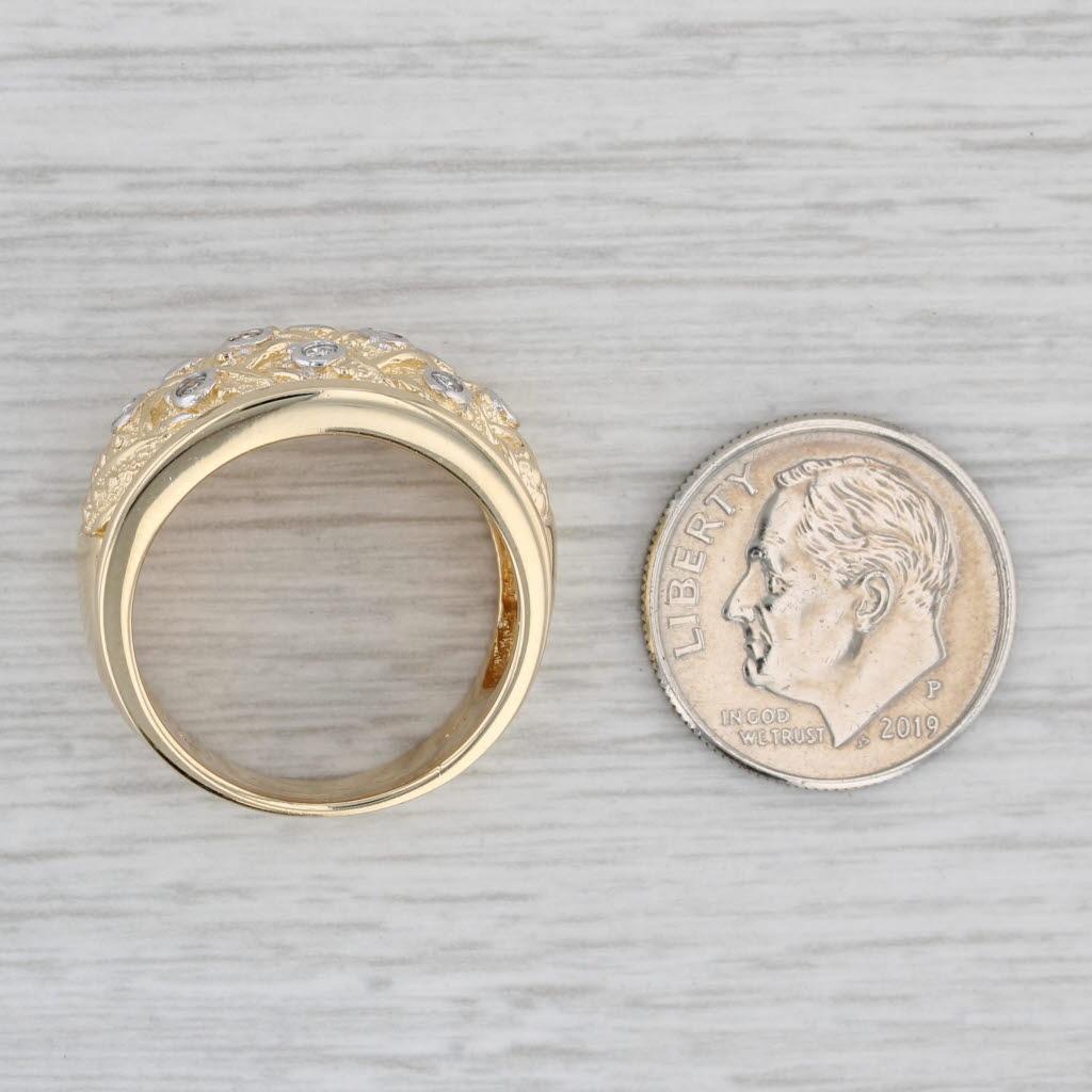 0.15ctw Diamond Basket Weave Ring 14k Yellow Gold Size 7.25 3