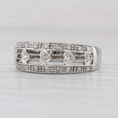0,15ctw Diamond Hearts Band 14k Weißgold Größe 8,5 Ring