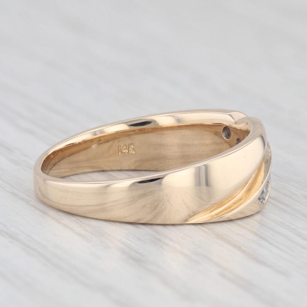 0.15ctw Diamond Men's Wedding Band 14k Yellow Gold Size 8.5 Ring 1