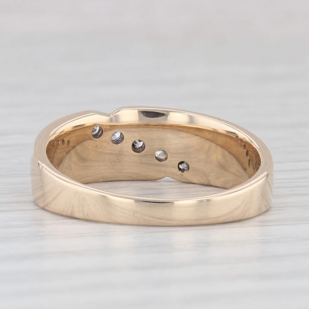 0.15ctw Diamond Men's Wedding Band 14k Yellow Gold Size 8.5 Ring 3
