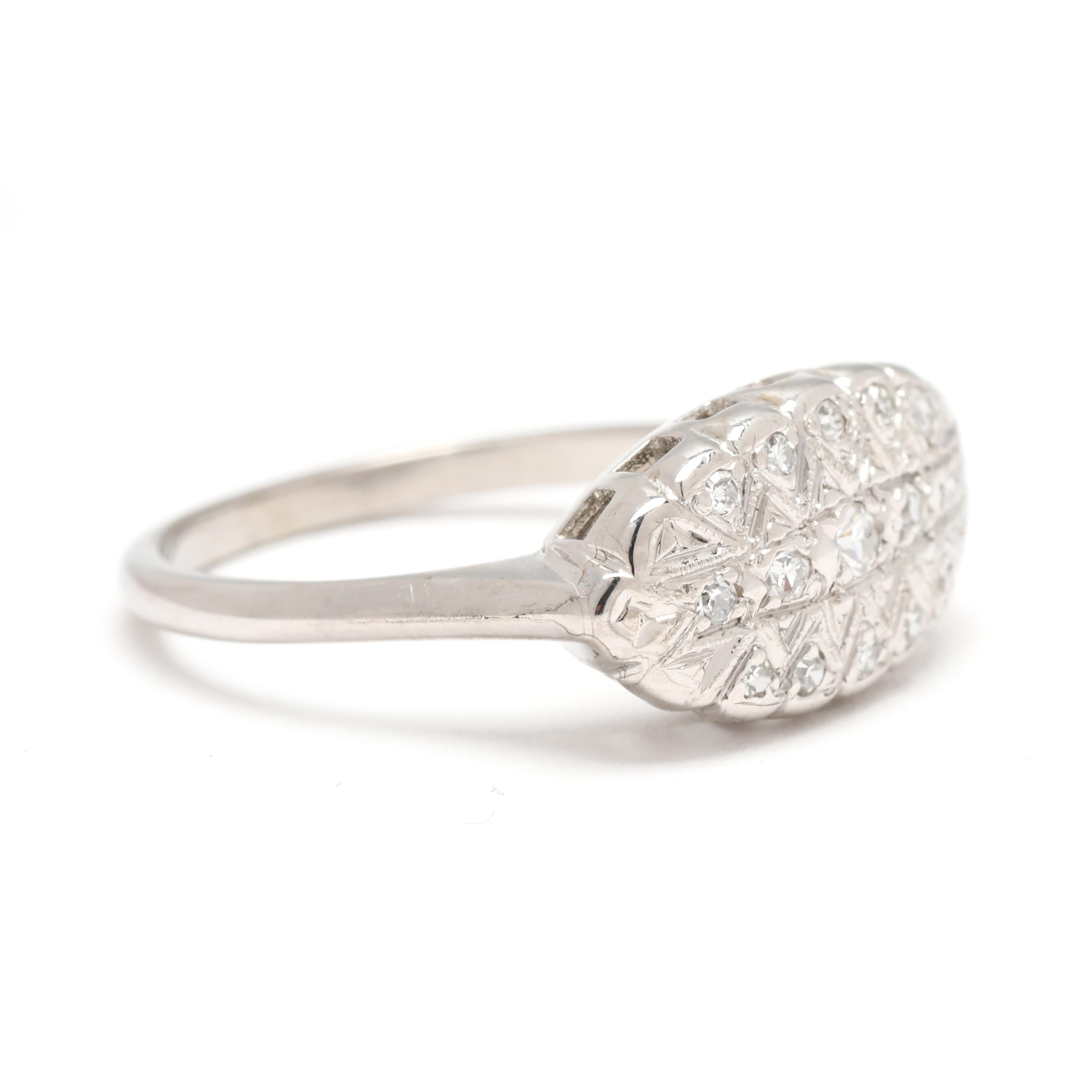 Add a touch of elegance to your collection with this delicate diamond princess ring, crafted in radiant 14k white gold. Featuring a total diamond weight of 0.15ctw, this stunning size 6.5 ring showcases sparkling diamonds in a timeless
