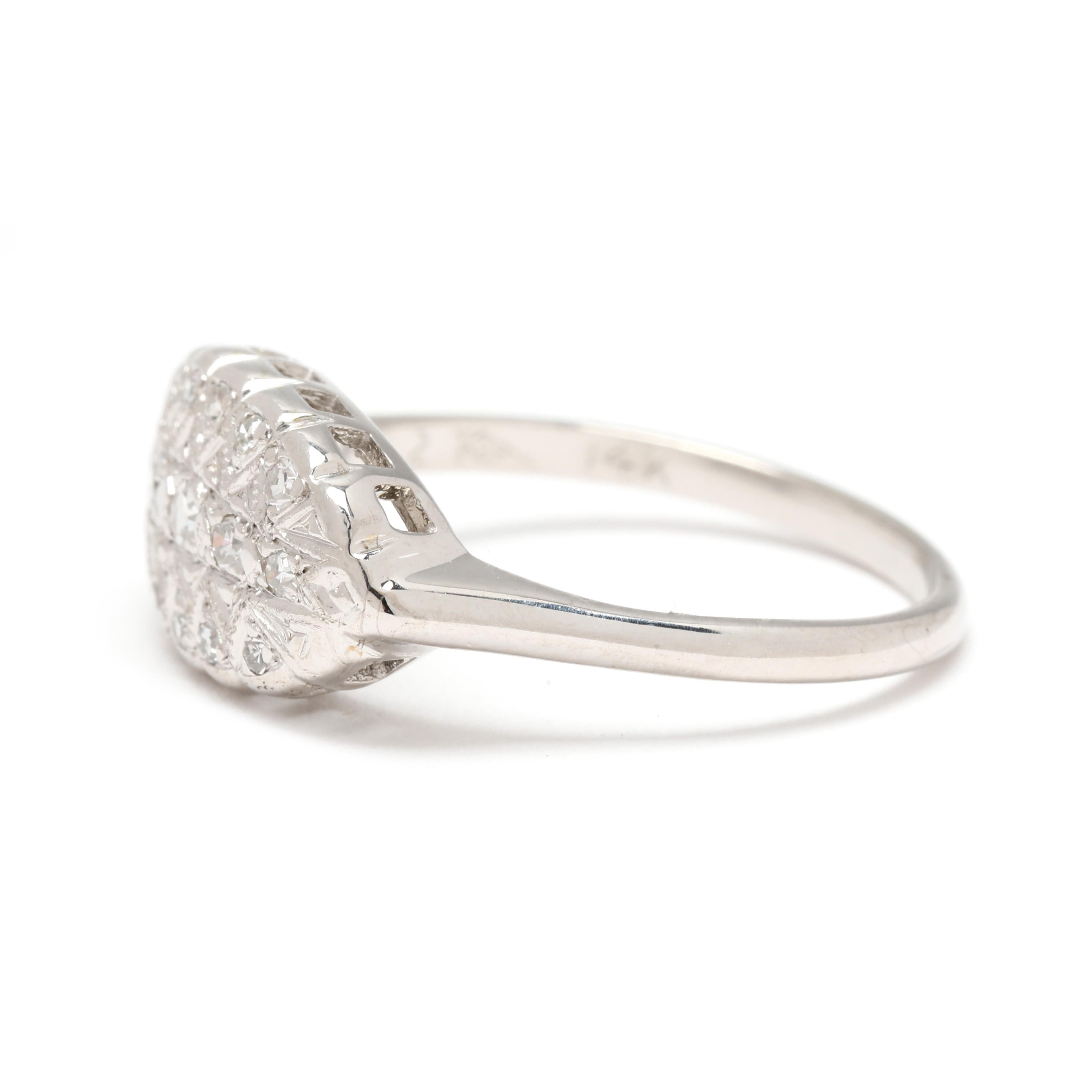 0.15ctw Diamond Princess Ring, 14k White Gold, Ring Size 6.5 In Good Condition In McLeansville, NC