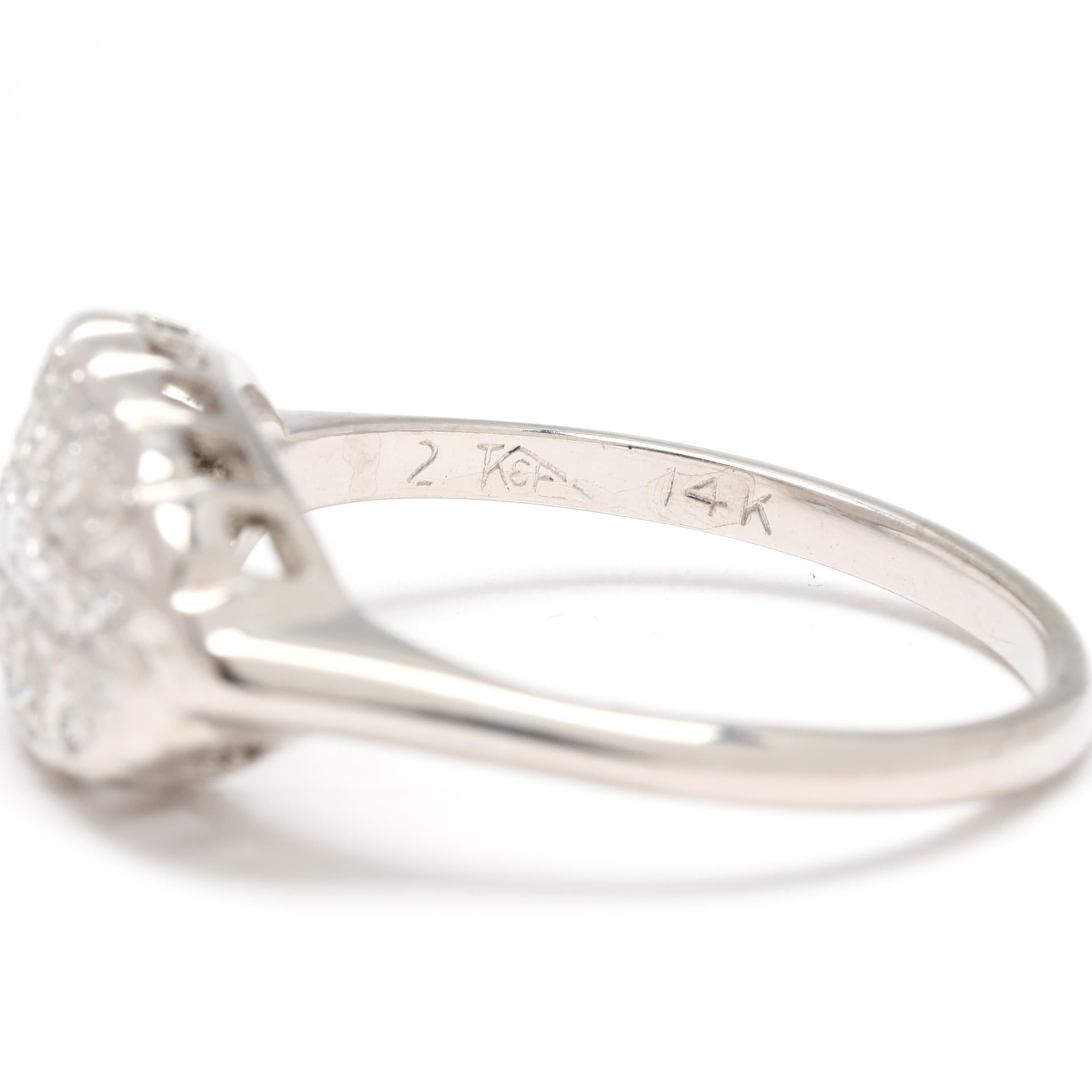 Women's or Men's 0.15ctw Diamond Princess Ring, 14k White Gold, Ring Size 6.5