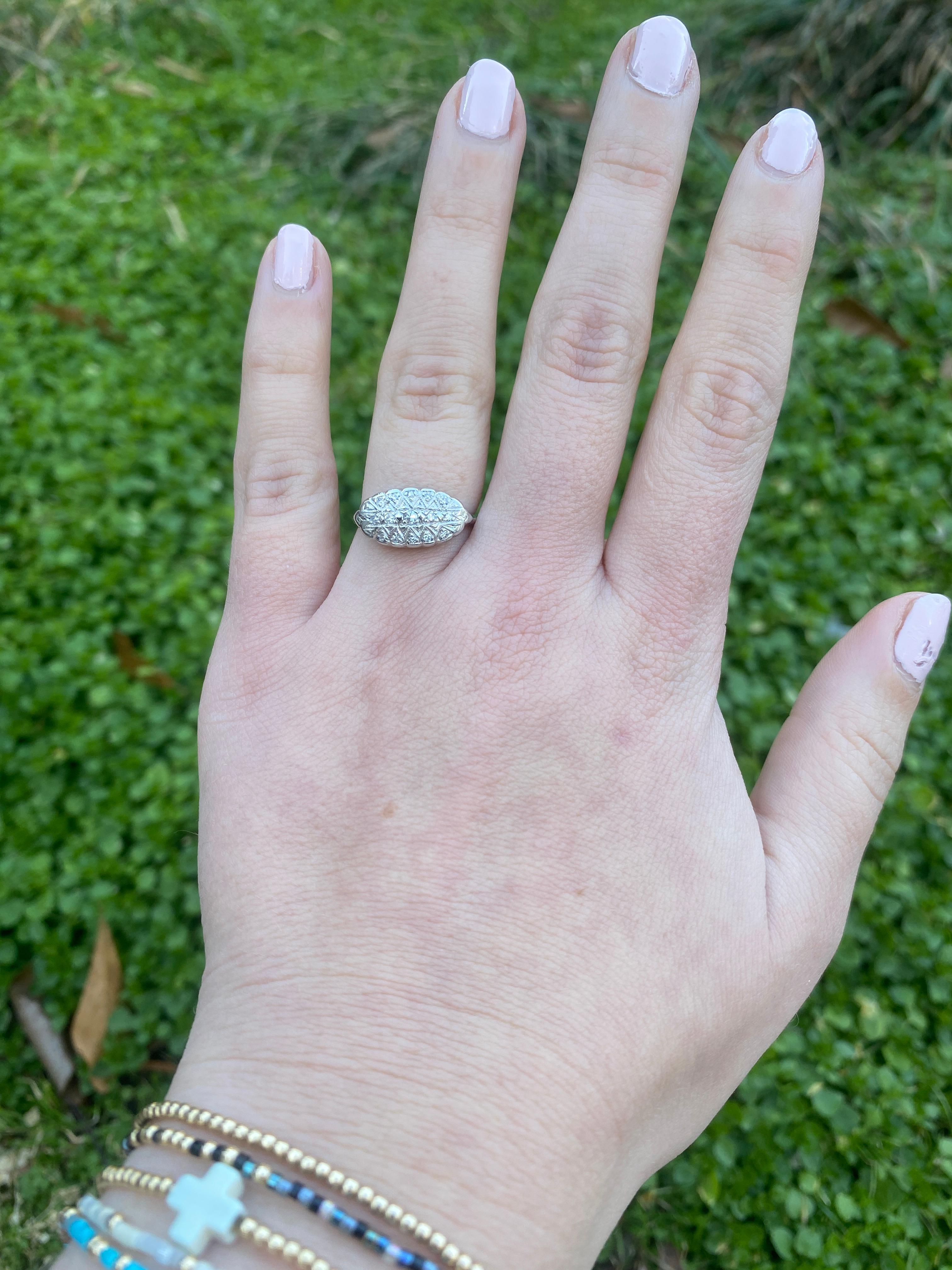 0.15ctw Diamond Princess Ring, 14k White Gold, Ring Size 6.5 2