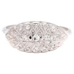 0.15ctw Diamond Princess Ring, 14k White Gold, Ring Size 6.5