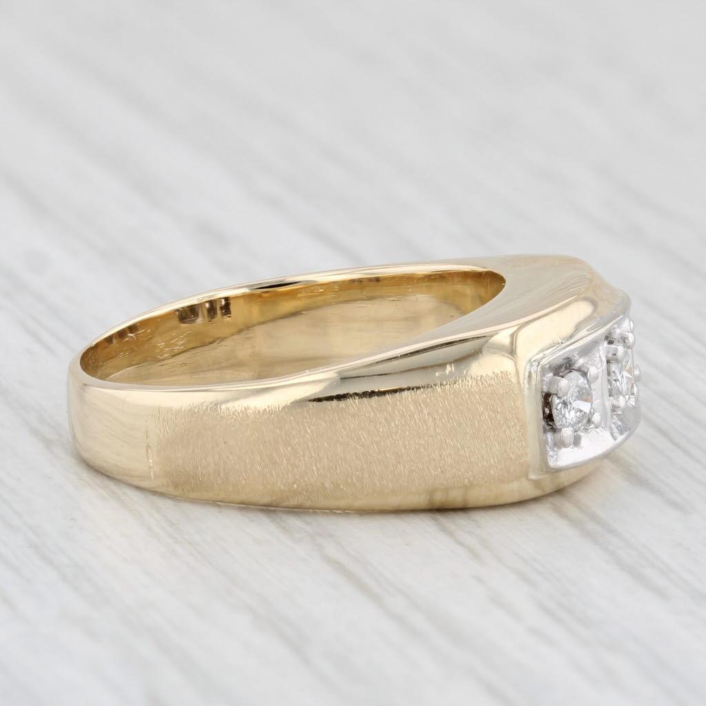 Bague de mariage vintage en or jaune 14 carats avec diamant 0,15 carat, taille 8,5 Bon état - En vente à McLeansville, NC
