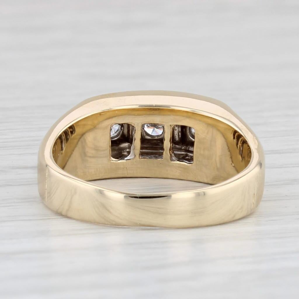 Women's or Men's 0.15ctw Diamond Ring 14k Yellow Gold Size 8.5 Vintage Wedding Band For Sale