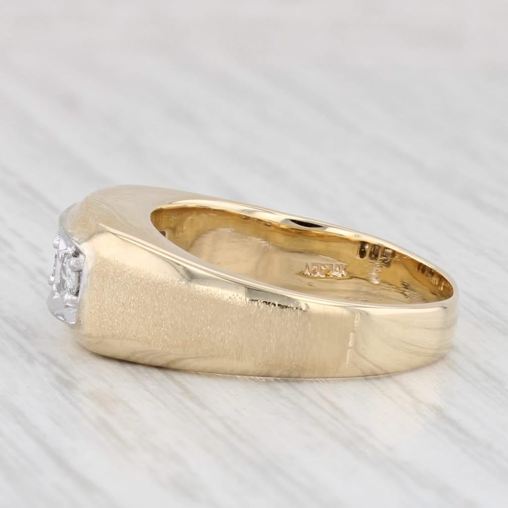 Bague de mariage vintage en or jaune 14 carats avec diamant 0,15 carat, taille 8,5 en vente 1