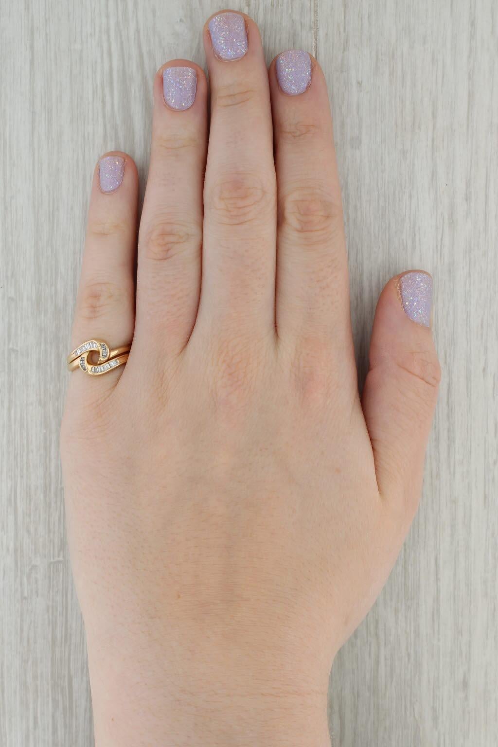 0,15 Karat Diamant Ring Jacken Guards 14k Gelbgold Ehering Größe 5,75 im Angebot 5