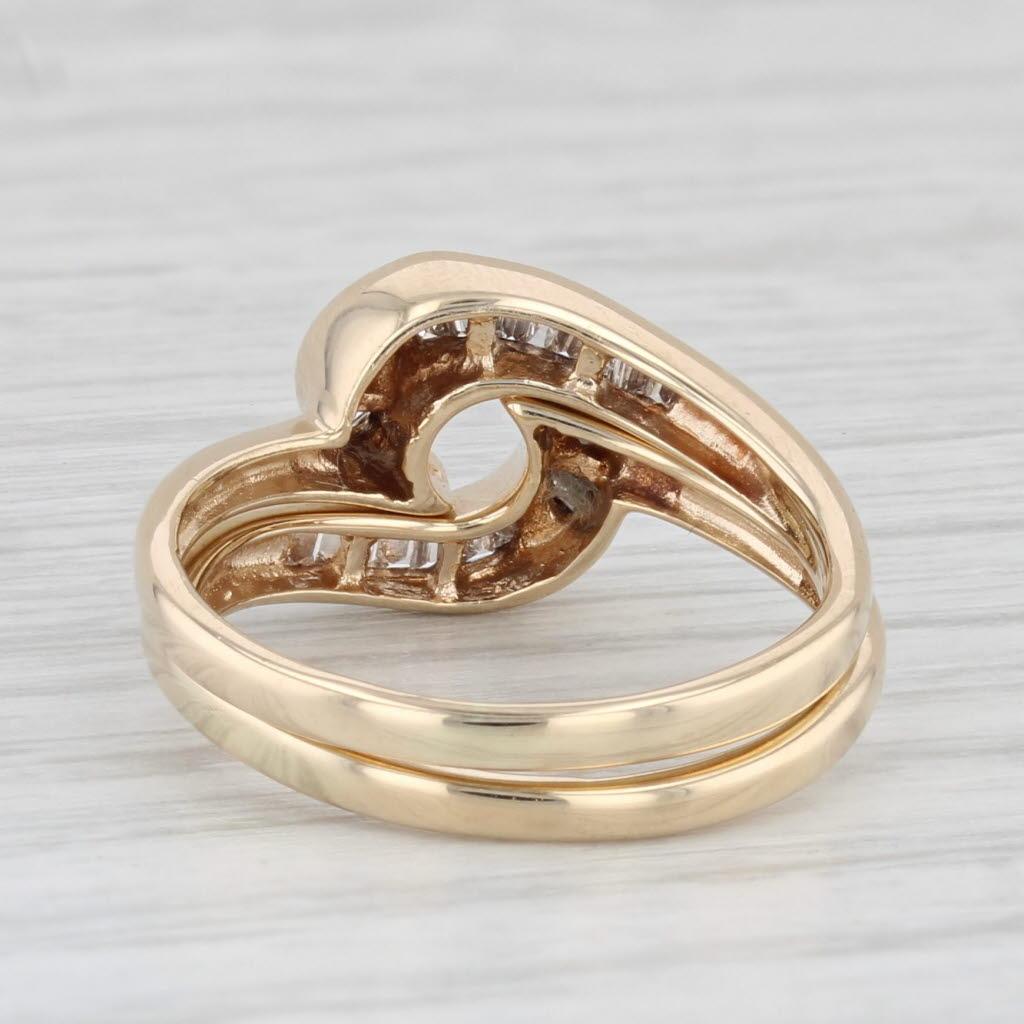 0,15 Karat Diamant Ring Jacken Guards 14k Gelbgold Ehering Größe 5,75 im Angebot 1