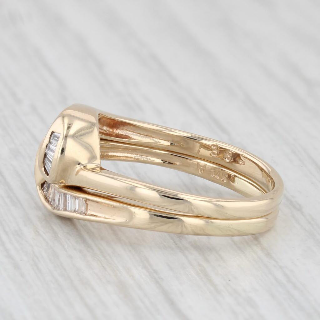 0,15 Karat Diamant Ring Jacken Guards 14k Gelbgold Ehering Größe 5,75 im Angebot 2