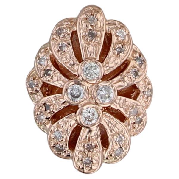 0.15ctw Diamond Slide Bracelet Charm 14k Rose Gold Vintage Richard Klein en vente