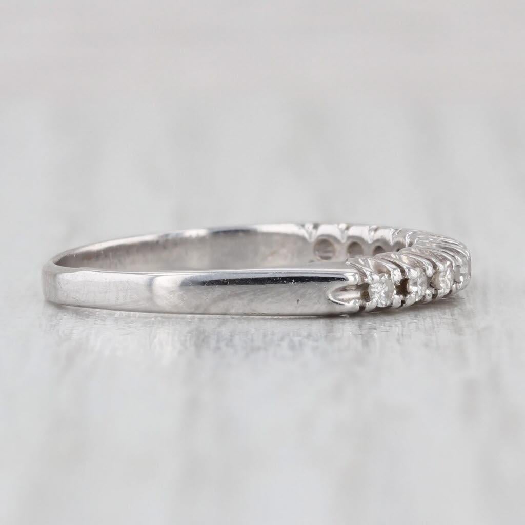 da uomo o donna Anello impilabile con diamante da 0,15 ct. in oro bianco 18k Taglia 7 in vendita