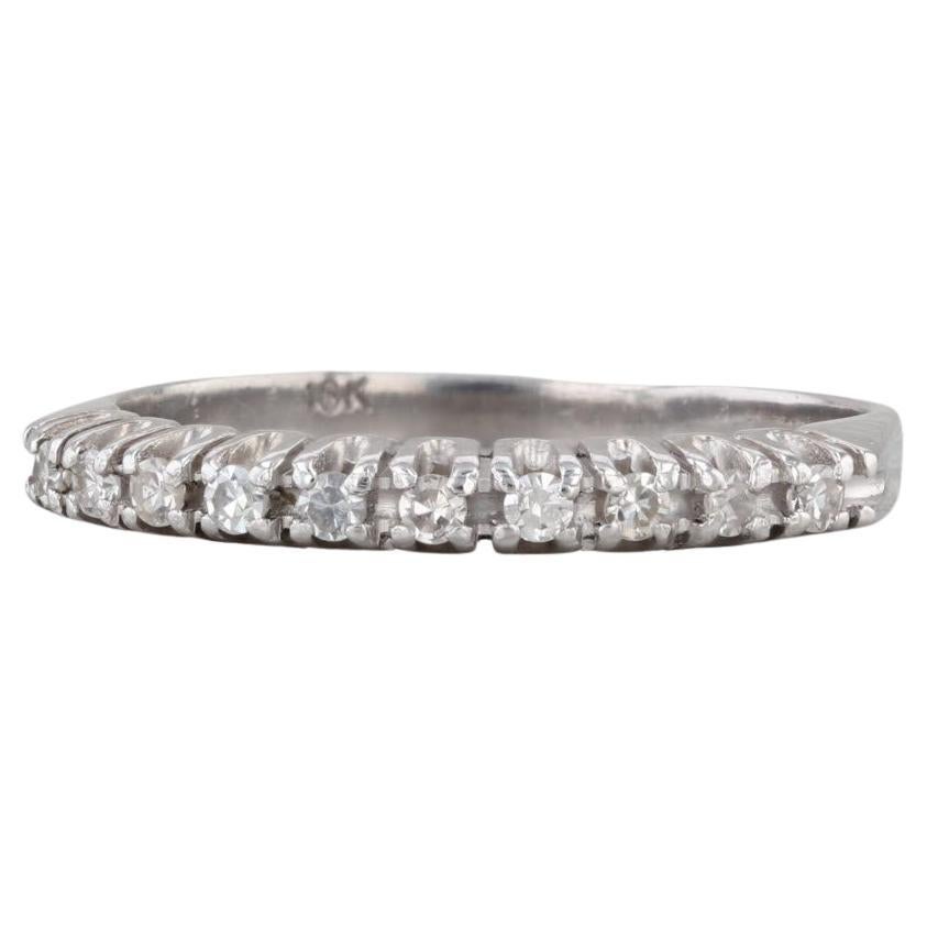 Anello impilabile con diamante da 0,15 ct. in oro bianco 18k Taglia 7