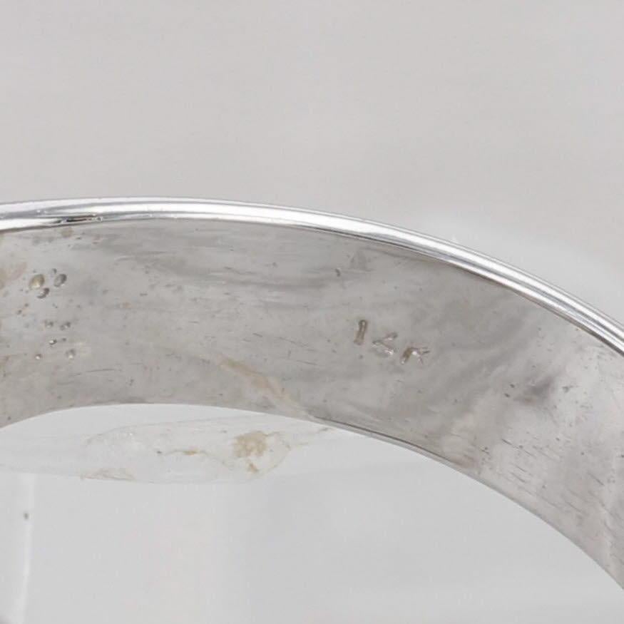 0.15ctw Pave Diamond Ring 14k White Gold Size 8 Wide Tapering Band For Sale 3