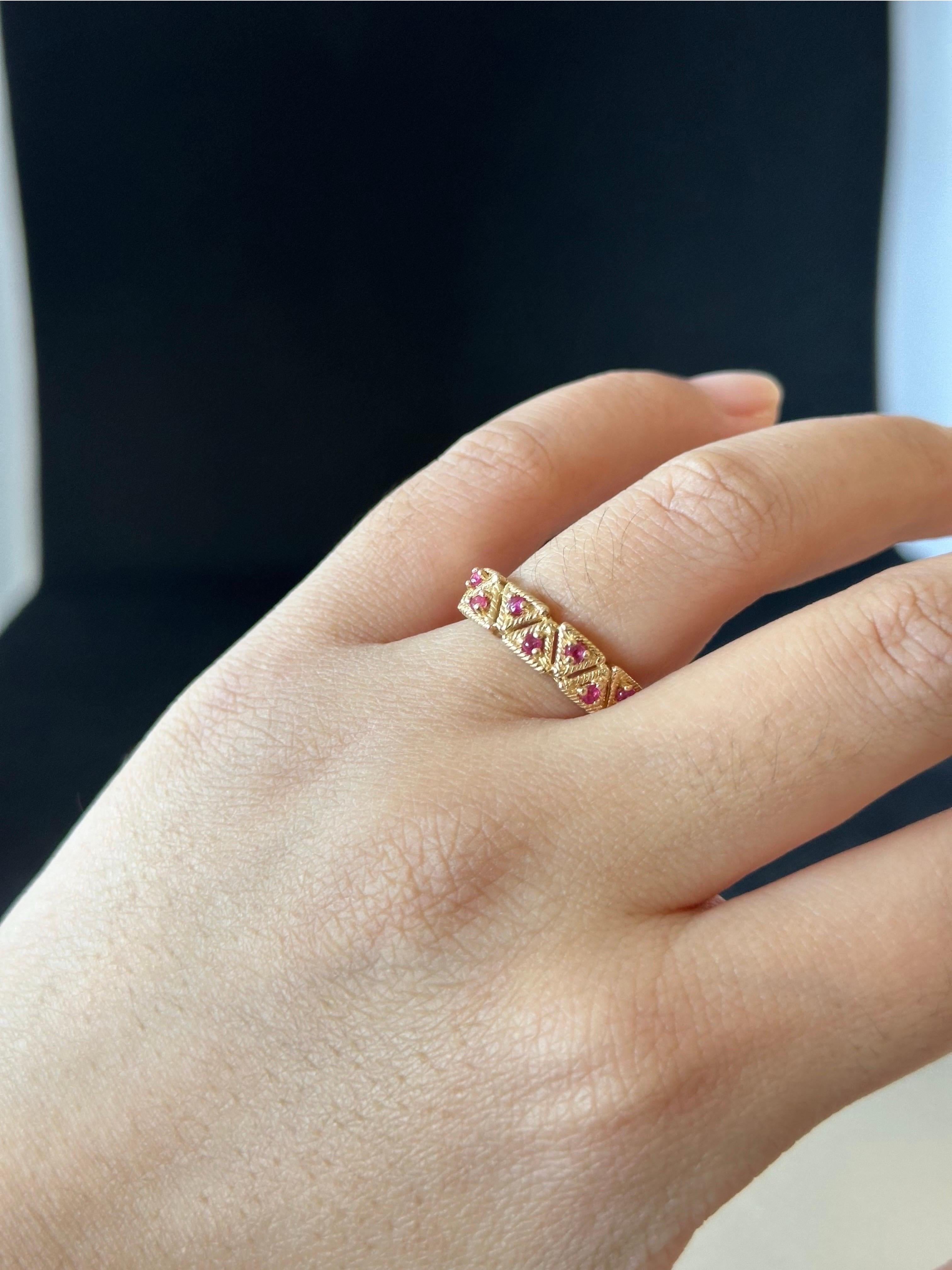 Art Deco 0.15ctw Ruby 14k Yellow Gold Ring For Sale