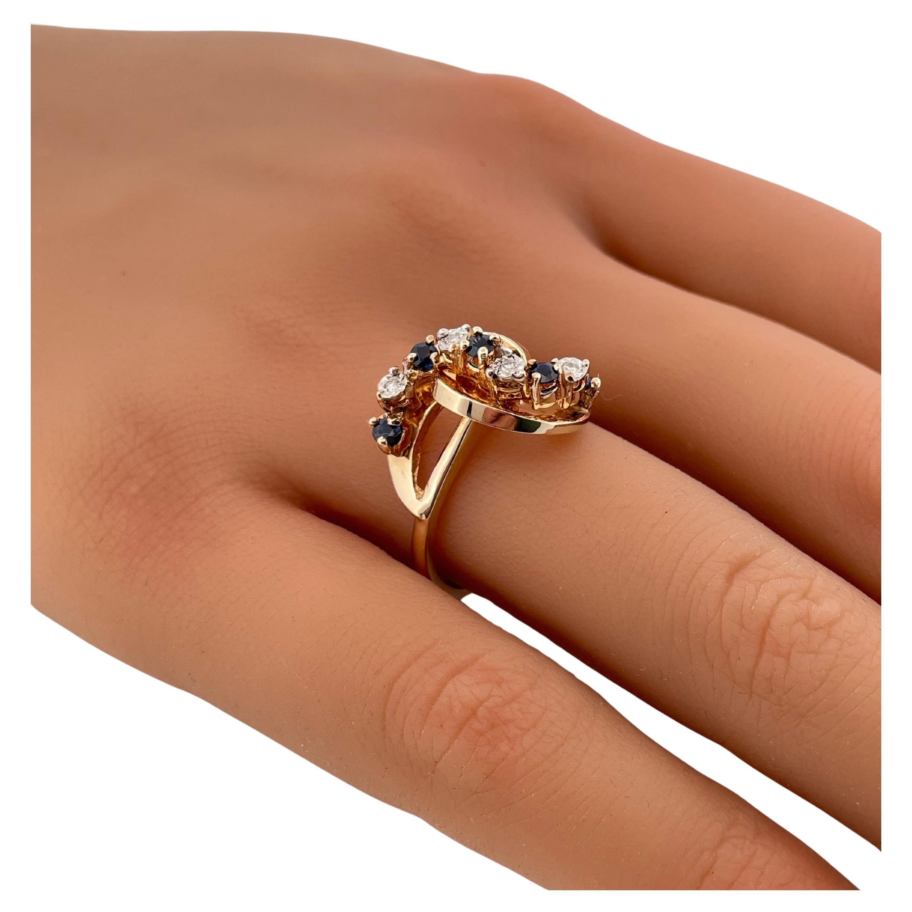 0,15ctw Saphir & 0,10ctw H/I SI2 Diamant Ring Set in 14K Gelbgold für Damen oder Herren im Angebot