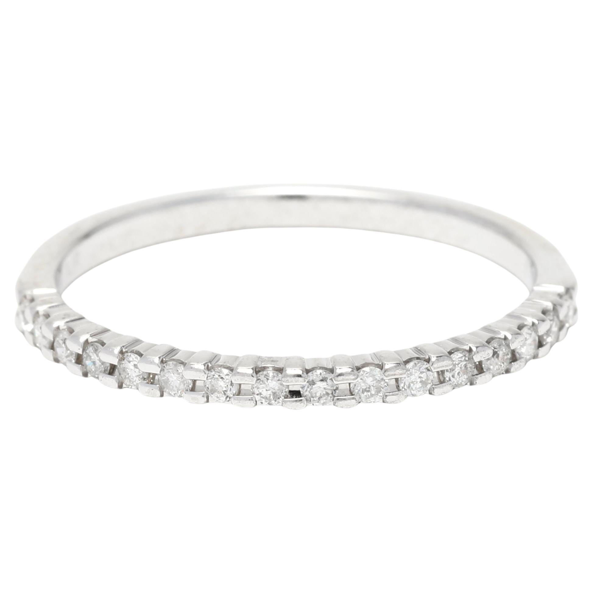 0.15ctw Thin Diamond Wedding Band Ring, 10k White Gold, Ring For Sale