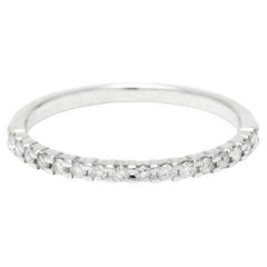 Alliance avec diamant fin 0,15 carat, or blanc 10 carats, bague