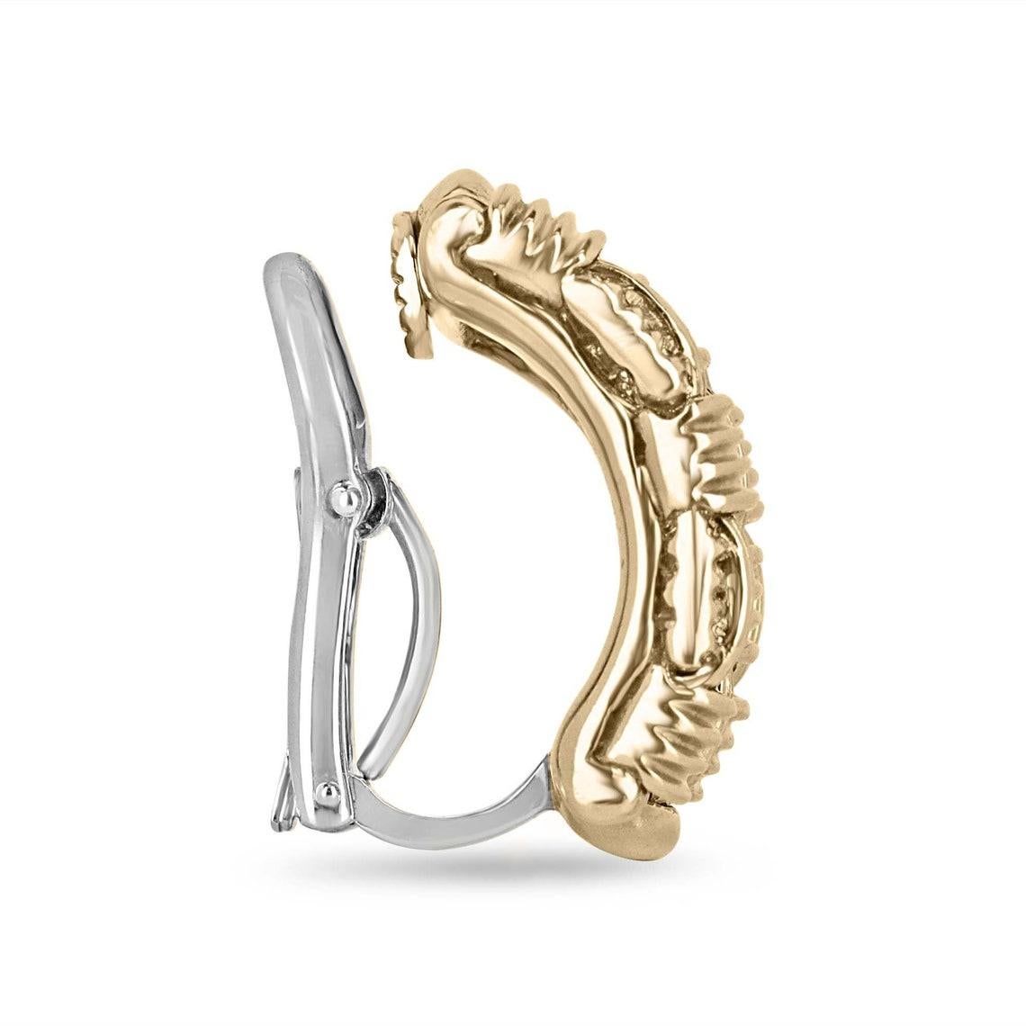 Introducing our elegant Checker Woven Gold Earrings, designed for both pierced and non-pierced ears with their convenient omega backs. Crafted in 18k yellow gold, these earrings boast a woven checker pattern for a unique and eye-catching look, while