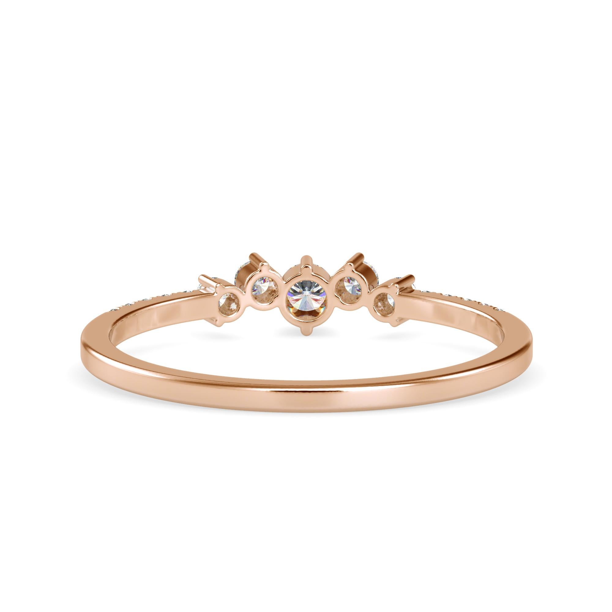 0.16 Carat Diamond 14K Rose Gold Ring In New Condition For Sale In Los Angeles, CA