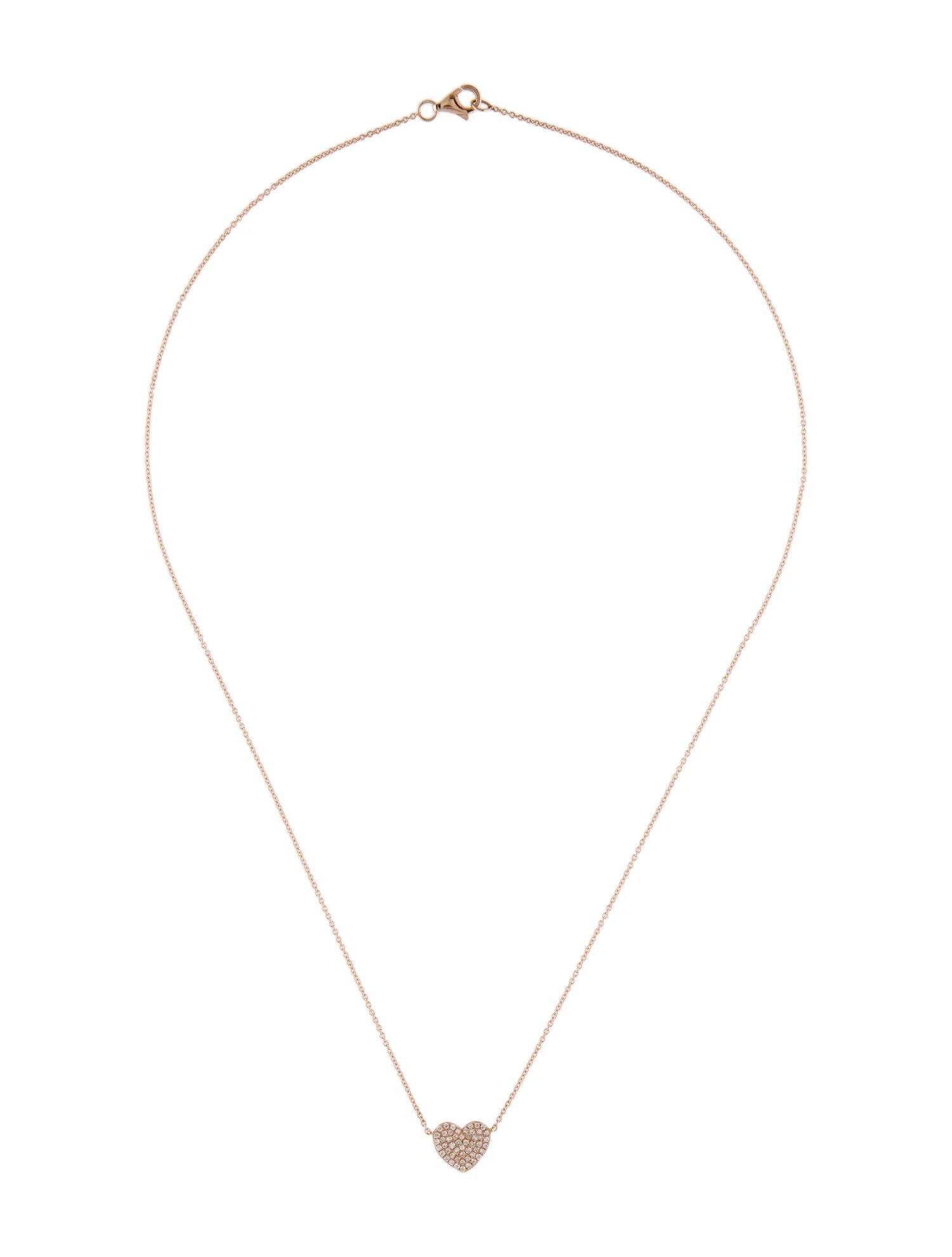 Women's 0.16 Carat Diamond Heart Rose Gold Pendant For Sale