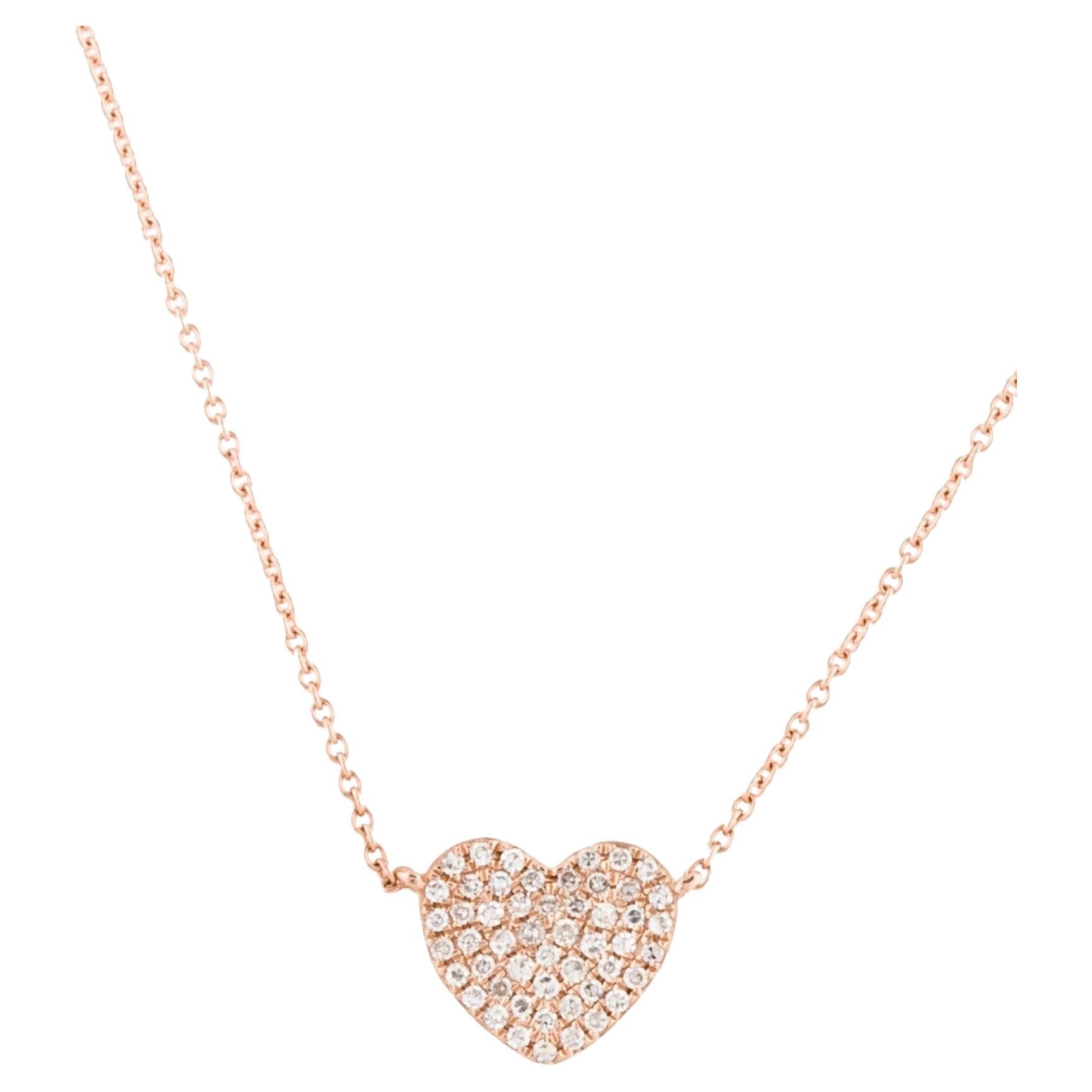 0.16 Carat Diamond Heart Rose Gold Pendant