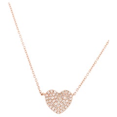 0.16 Carat Diamond Heart Rose Gold Pendant