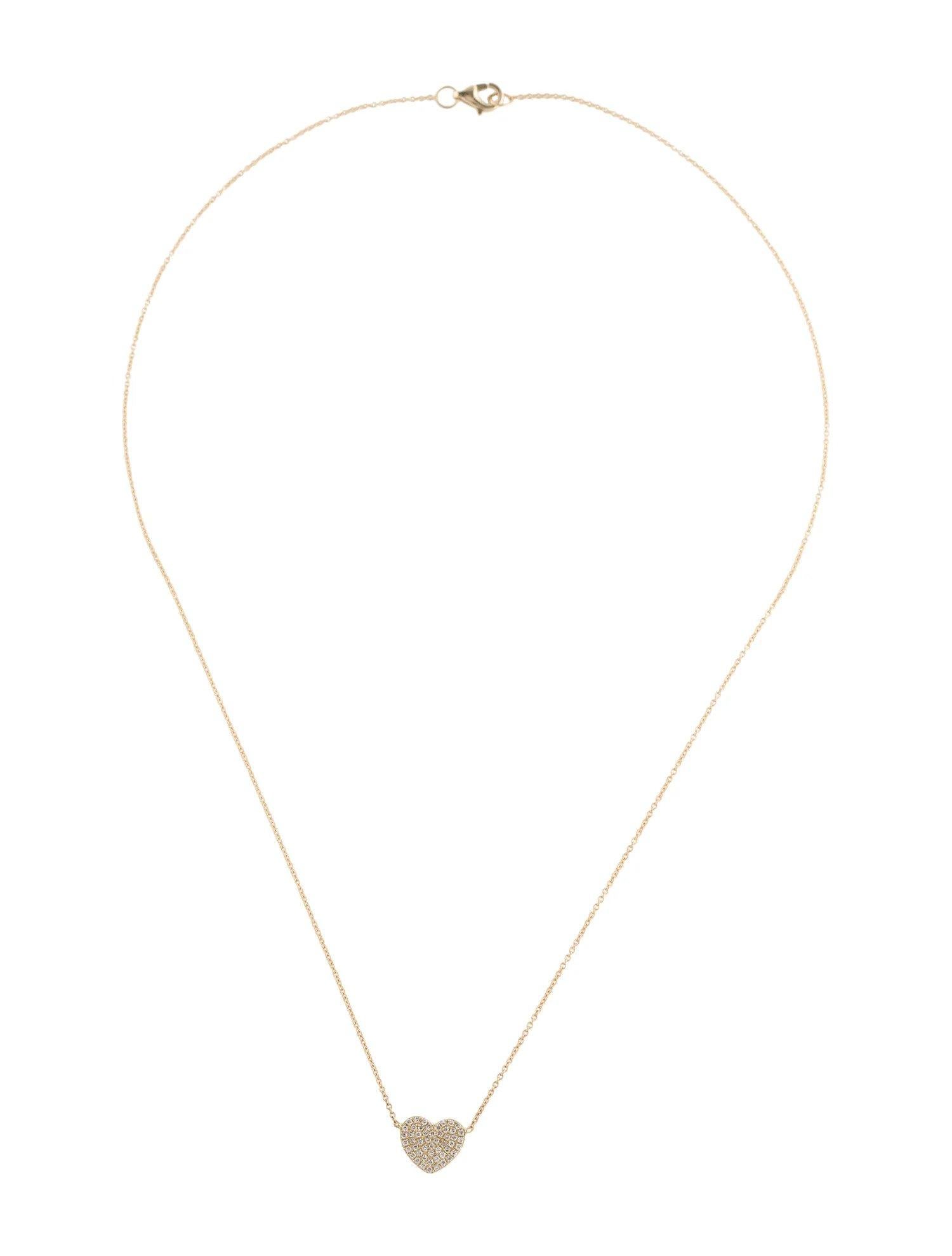 Women's 0.16 Carat Diamond Heart Yellow Gold Pendant For Sale
