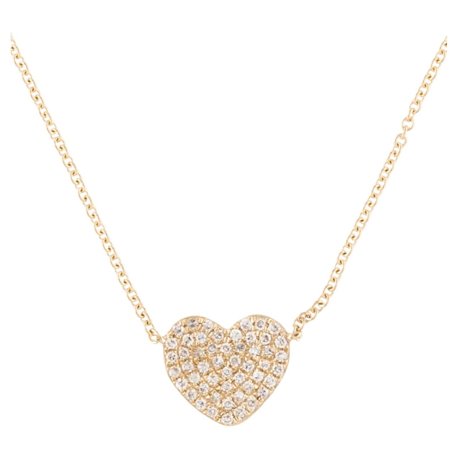 0.16 Carat Diamond Heart Yellow Gold Pendant