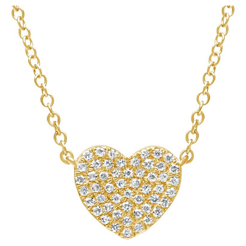 Colgante de oro amarillo con corazón de diamante de 0,16 quilates