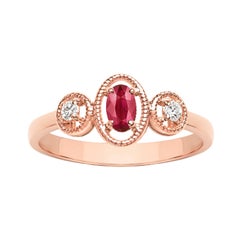 Oval Ruby Diamond Ring
