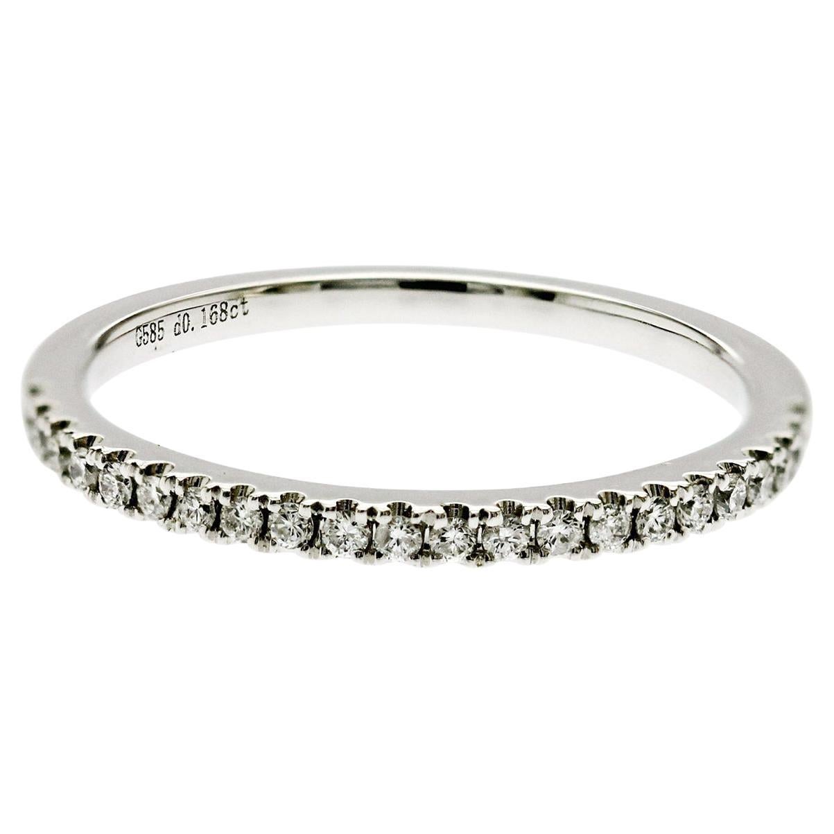 Anello nuziale in oro bianco 14K con diamante naturale da 0,16 carati, misura 6,5