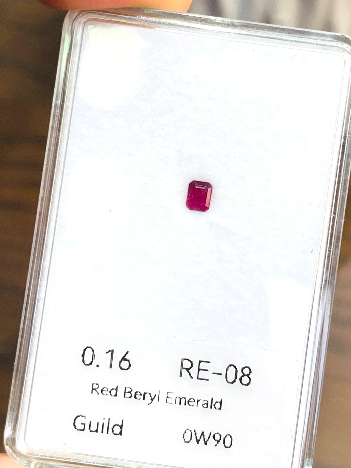 0,16ct Certificato Guild Raro berillo rosso smeraldo naturale in vendita 4