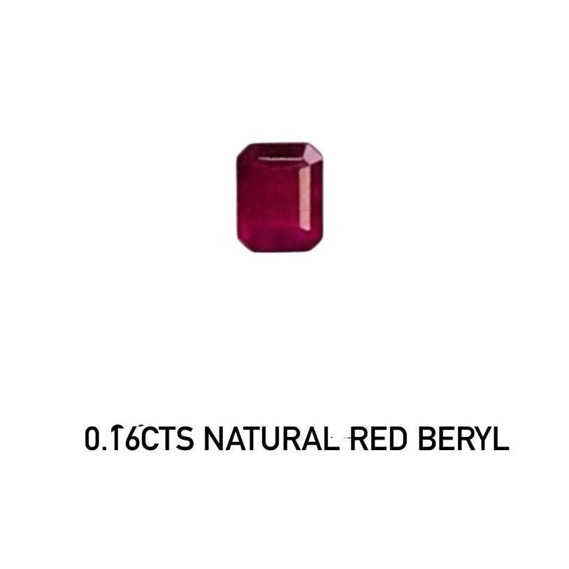 0,16ct Certificato Guild Raro berillo rosso smeraldo naturale in vendita 1