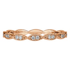 0.16ct Round Brilliant Cut Diamond Marquise Bezel Eternity Band in 18k Rose Gold