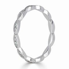 0.16ct Round Brilliant Cut Diamond Marquise Bezel Eternity Band in 18k White