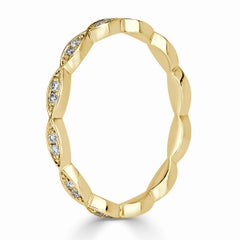 0.16ct Round Brilliant Cut Diamond Marquise Bezel Eternity Band in 18k Yellow