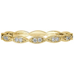 0.16ct Round Brilliant Cut Diamond Marquise Bezel Eternity Band in 18k Yellow
