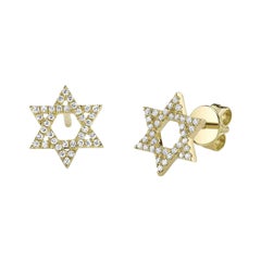 0.16ct Round Brilliant Cut Diamond Star Of David Stud Earrings