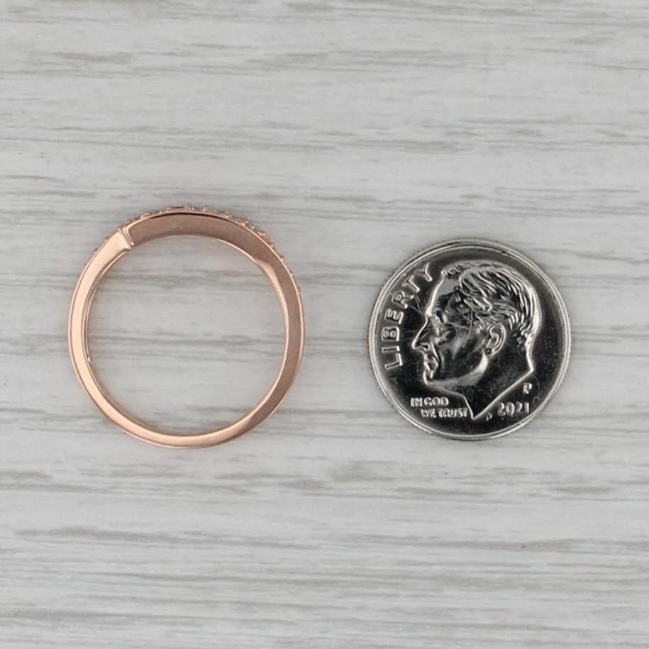 0.16ctw Diamond Bypass Ring 18k Rose Gold Size 7.25 Stackable en vente 2