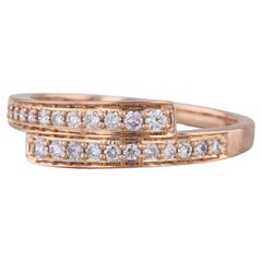 0.16ctw Diamond Bypass Ring 18k Rose Gold Size 7.25 Stackable